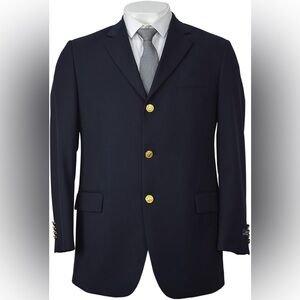 Brooks Brothers 346 Jacket Blazer Sport Coat Gold Buttons Mens 43L